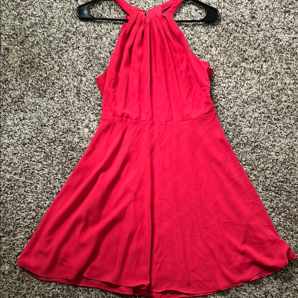 Elegant Red Halter Dress